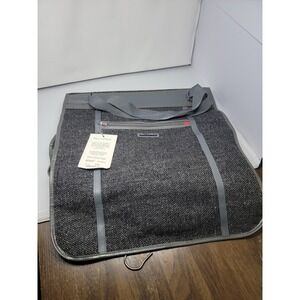 Vintage Oscar De La Renta Gray Folding Tweed Garment Bag Designer Luggage